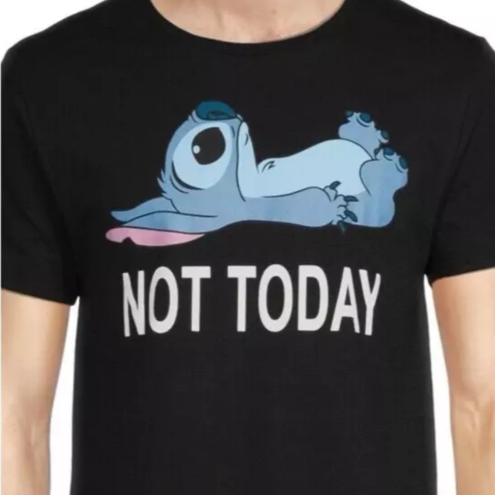 Disney Lilo & Stitch T-Shirt Stitch Lying On His Back "Not Today" youth Large